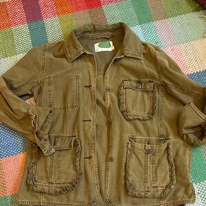 Anthropologie Khaki Utility Jacket